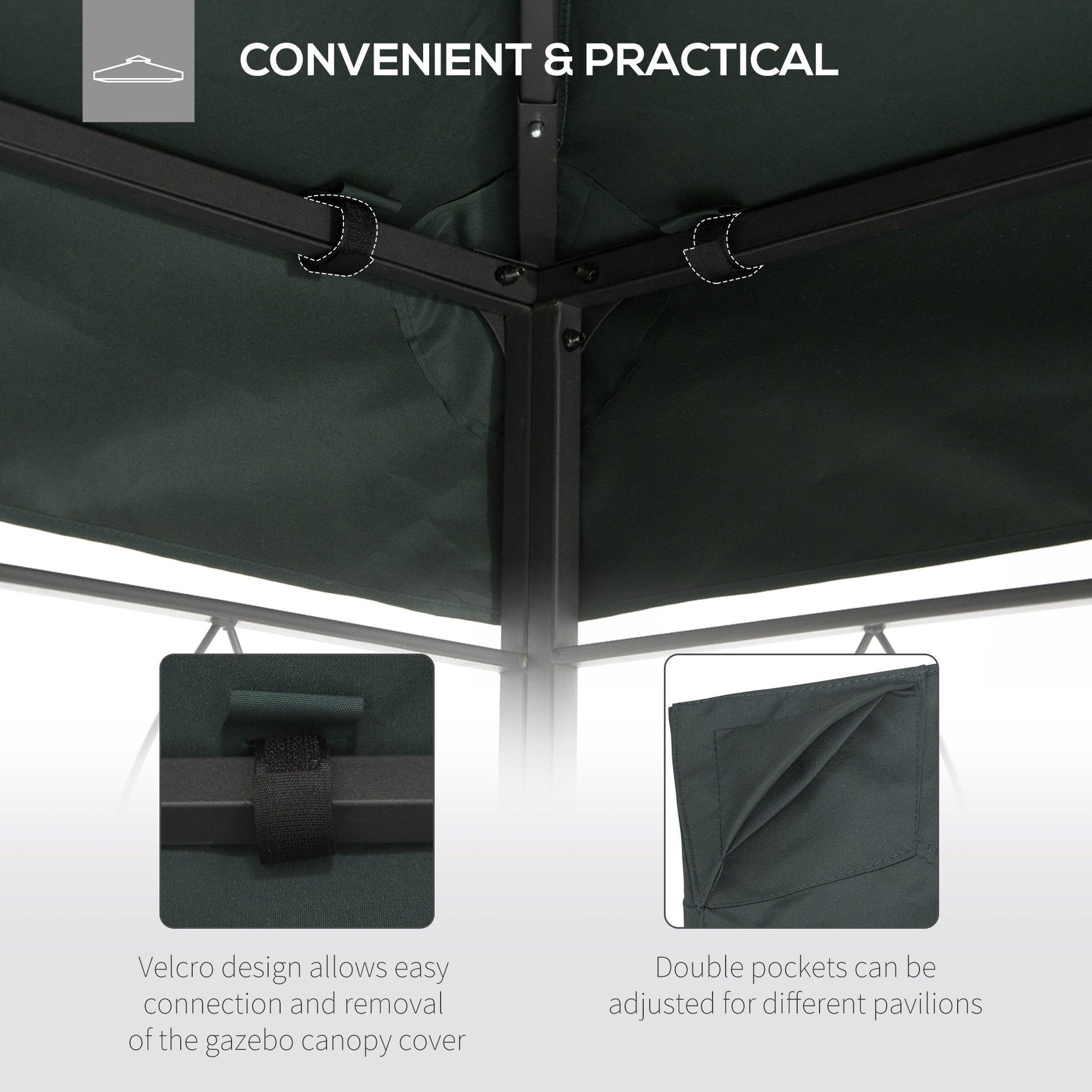 Outsunny 3x4m Gazebo Replacement Roof Canopy - Deep Grey - ALL4U RETAILER LTD