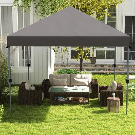 Outsunny 3x3m Pop-Up Gazebo - Easy Up Marquee Party Tent with 1-Button Push, Adjustable Straight Legs, Wheeled Bag, Stakes, Ropes, Sandbags - Instant Shelter for Effortless Outdoor Events - G - ALL4U RETAILER LTD