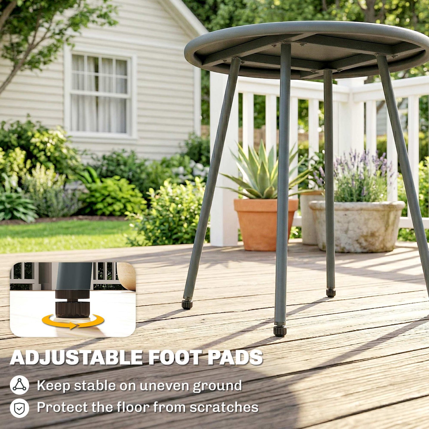 Outsunny 3 Piece Rattan Bistro Set With 2 Chairs And Round Coffee Table For Patio Balcony Dark Grey