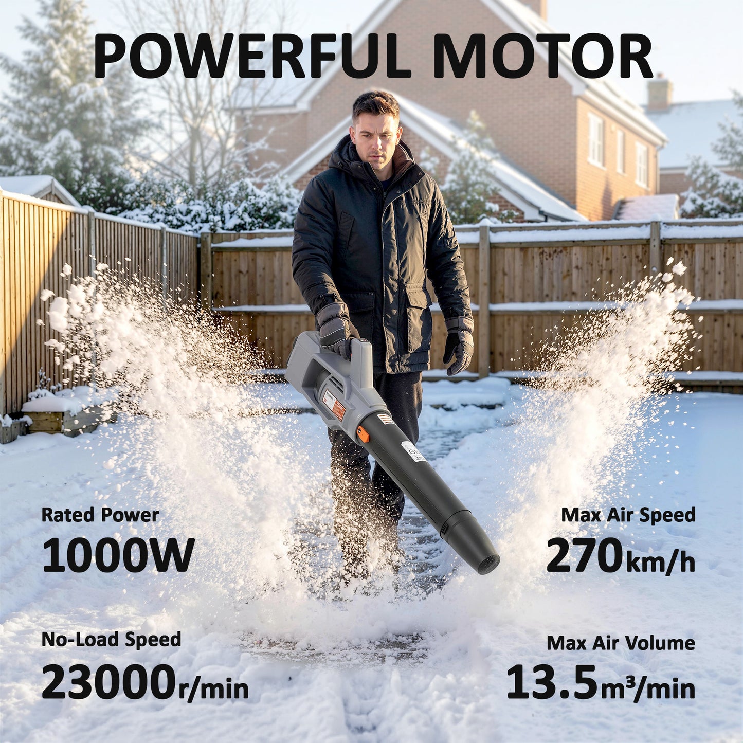 Outsunny Cordless Leaf Blower 2x4000mAh Batteries And Charger 36V Lightweight Garden Blower With 1000W Brushless Motor