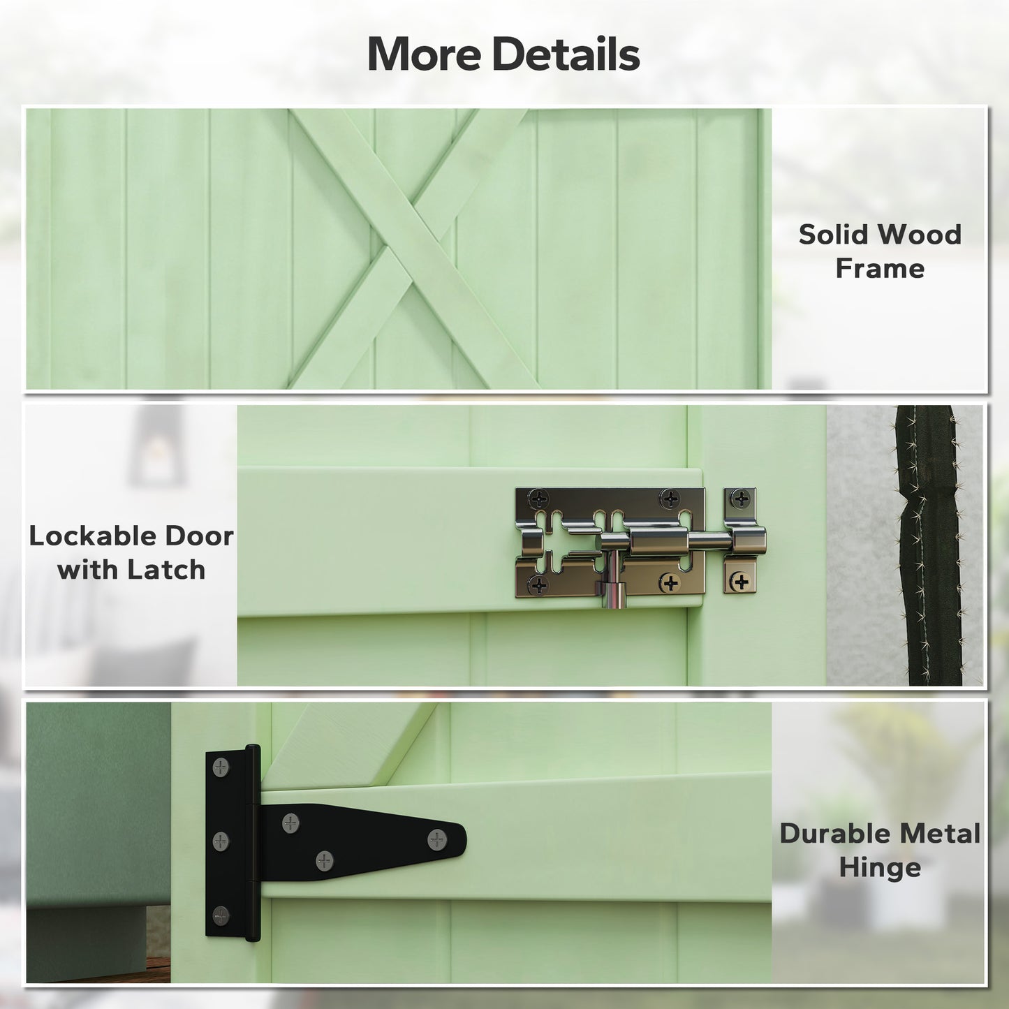 Outsunny Wooden Small Garden Shed With Shelves And Bolt Latch For Compact Tool Storage 75L x 56W x 115H CM Green