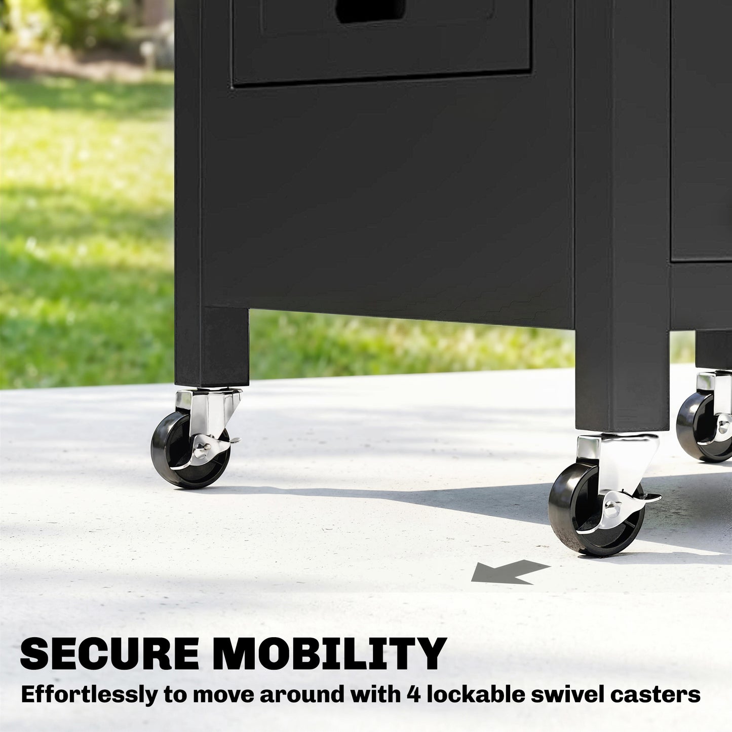 Outsunny Outdoor Grill Cart With Stainless Steel Tabletop Cabinet Towel Holder And Bottle Opener Black