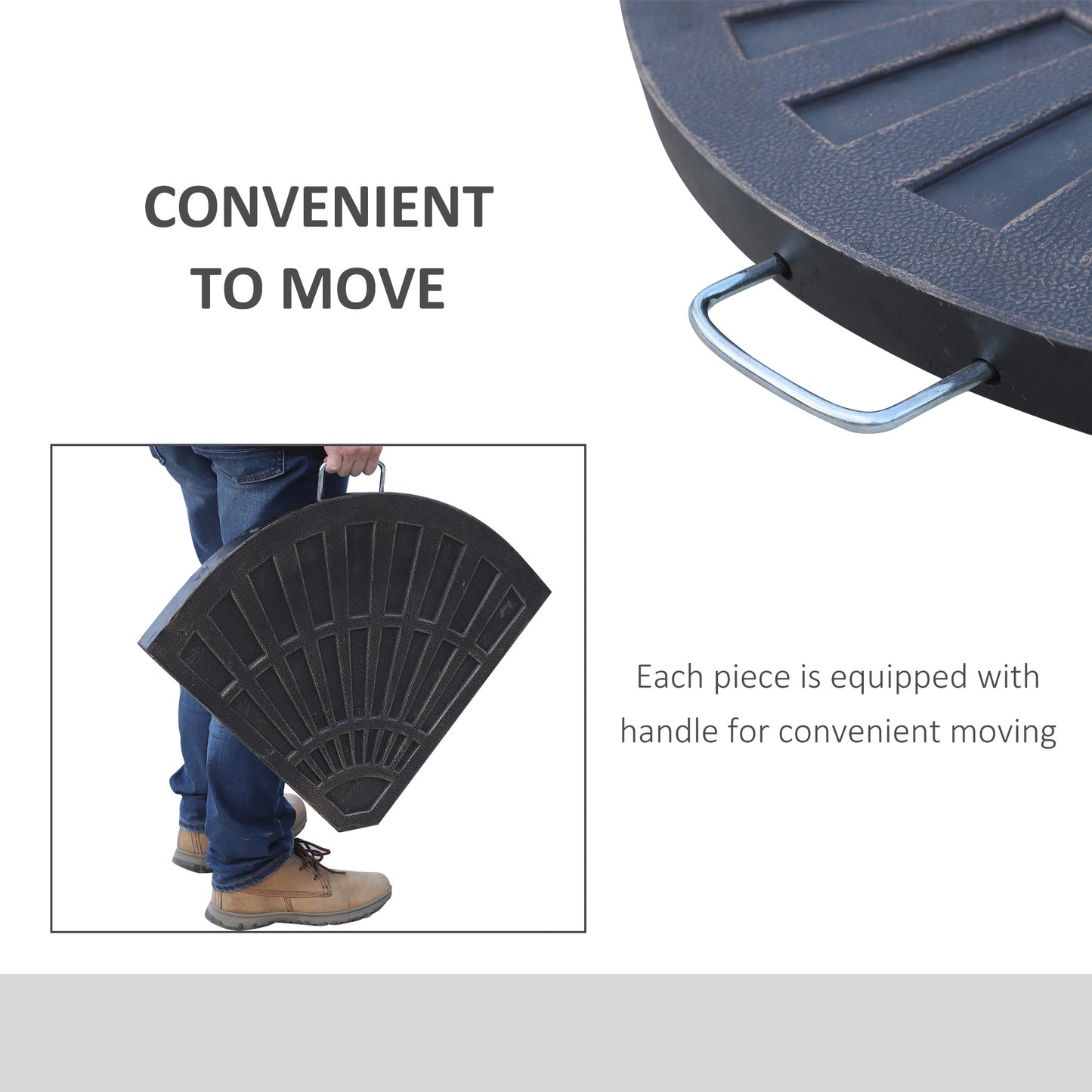Outsunny 2 Piece Parasol Base Set 28kg Resin Umbrella Stand Weights For Cantilever Parasol Bronze