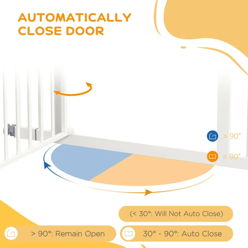 PawHut Pressure Fit Stair Gate with Auto-Closing Door for Small to Medium Dogs - Easy Installation, Adjustable Width 74-100cm - ALL4U RETAILER LTD