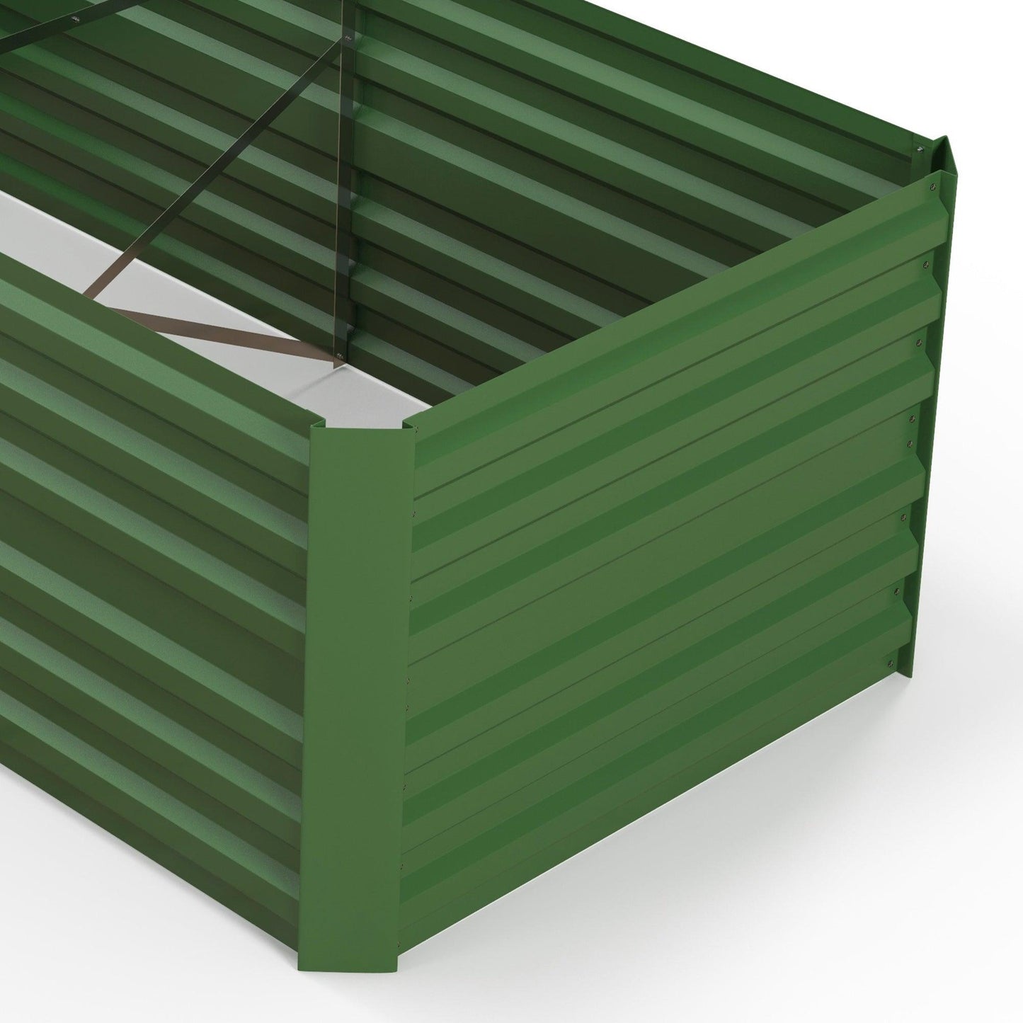 Outsunny Raised Beds for Garden, Galvanised Steel Outdoor Planters with Multi-reinforced Rods, 180 x 90 x 59 cm, Green - ALL4U RETAILER LTD