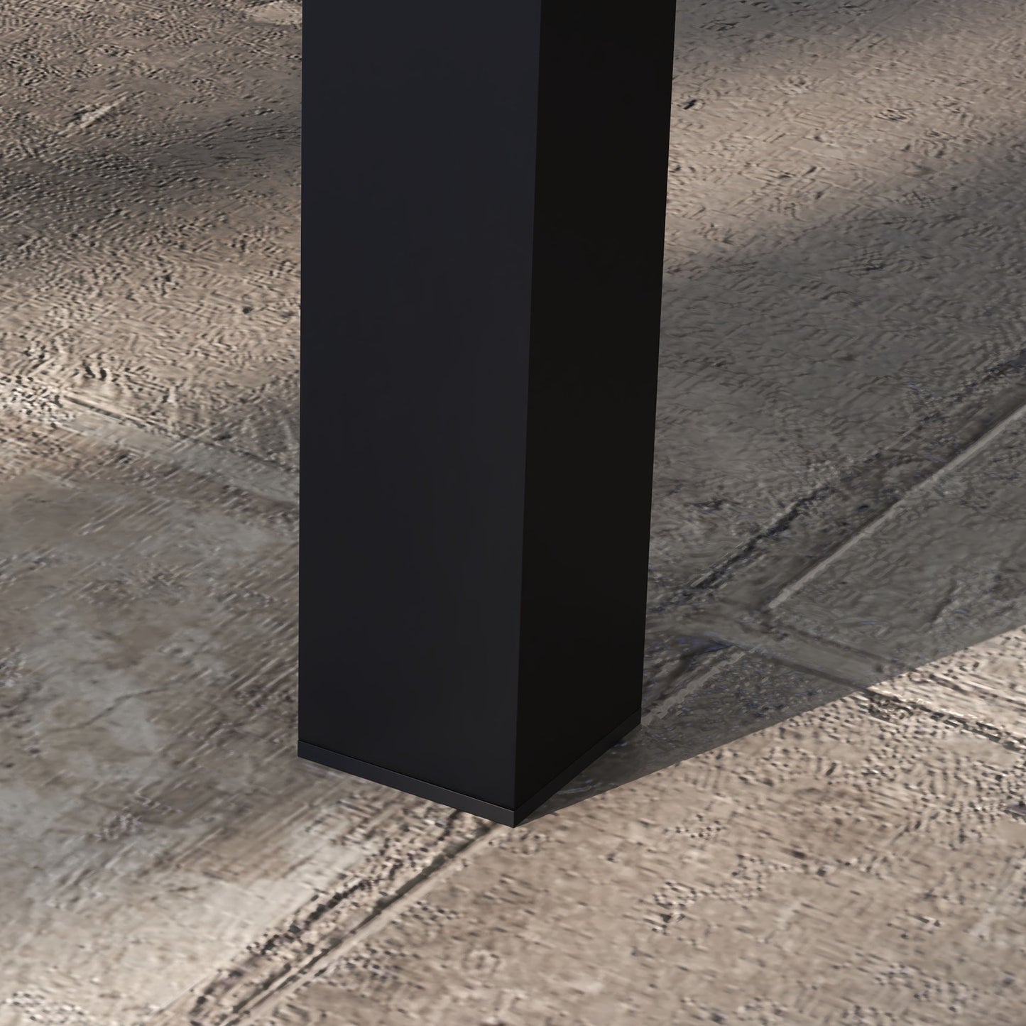 Outsunny 100cm by 60cm Aluminium Outdoor Coffee Table in Black with Slatted Top