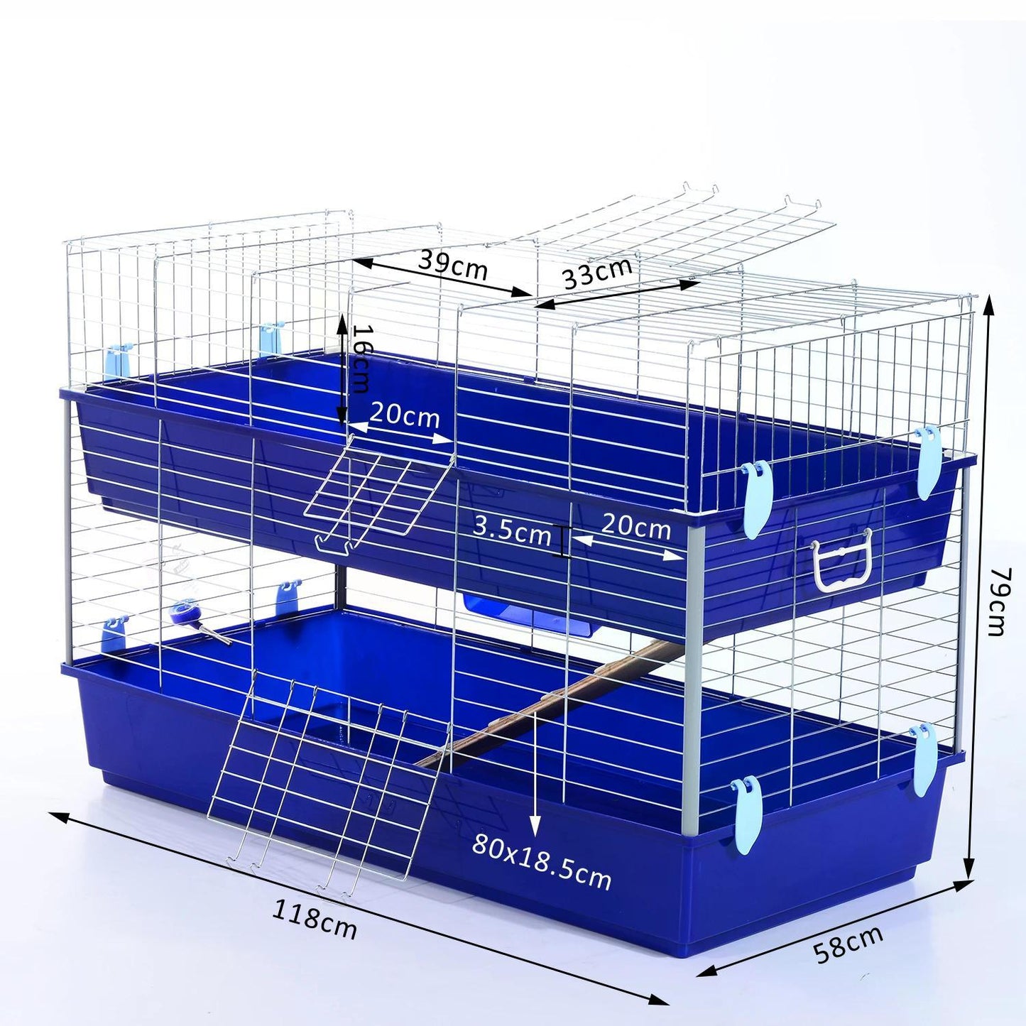 PawHut Small Animal Hutch (118 x 79 x 58cm) - ALL4U RETAILER LTD