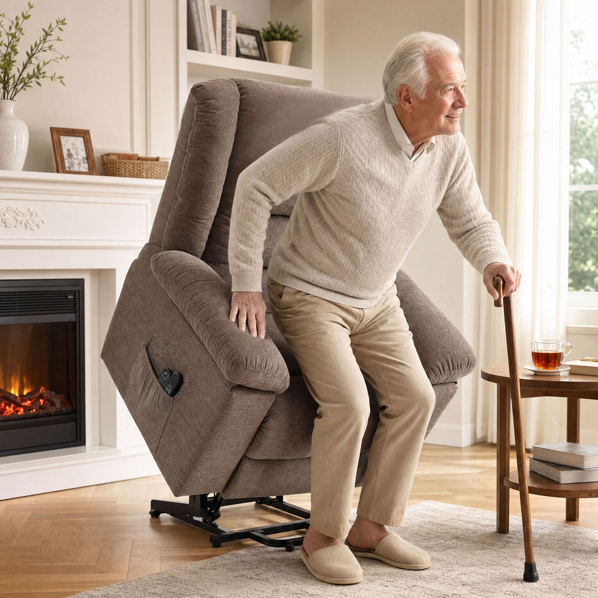 Homcom Oversized Wide Power Lift Recliner Chair With Massage And Heat Brown