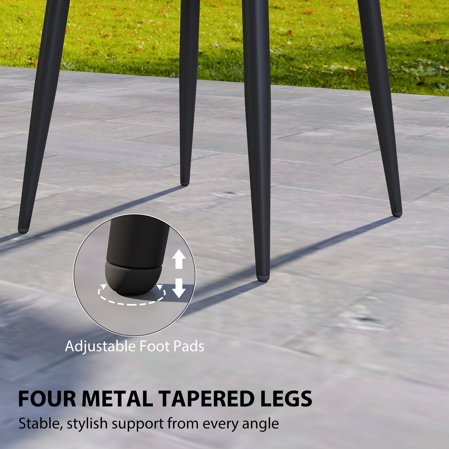 Outsunny 49.5 Cm Round Garden Table Outdoor Side Table With Plastic Tray Top And Metal Legs Black