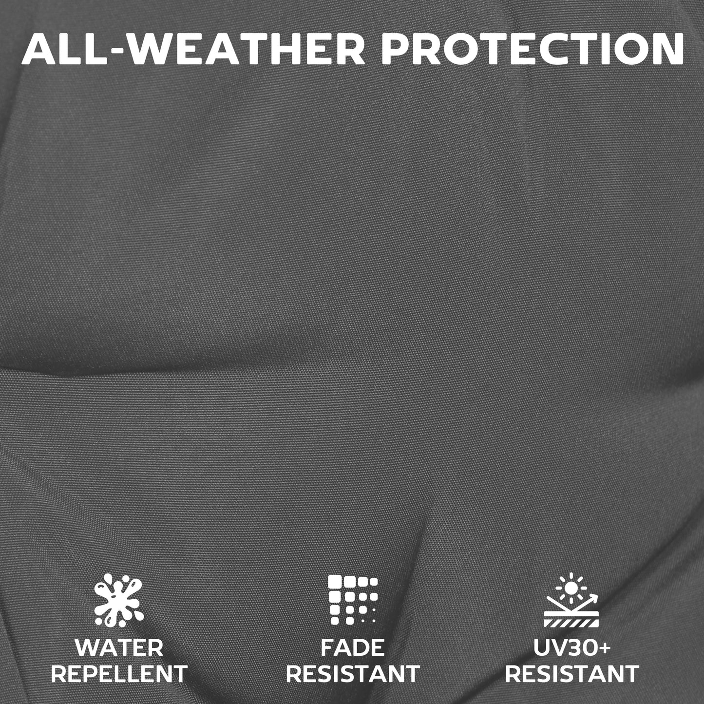 Outsunny Outdoor Seat Cushions Set Of 2 With Ties Waterproof Garden Seat Pads Dark Grey UV Resistant