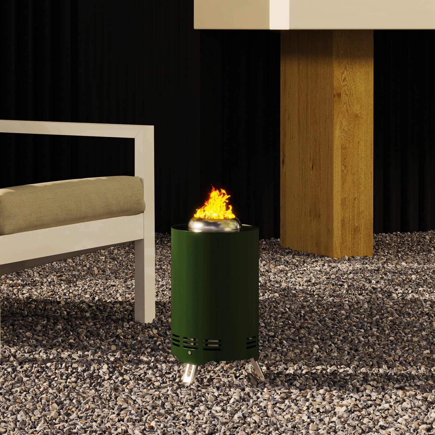 Outsunny Smokeless Fire Pit 16x16 Cm Stainless Steel Portable Tabletop Fire Pit For Garden Camping Bonfire Party Green