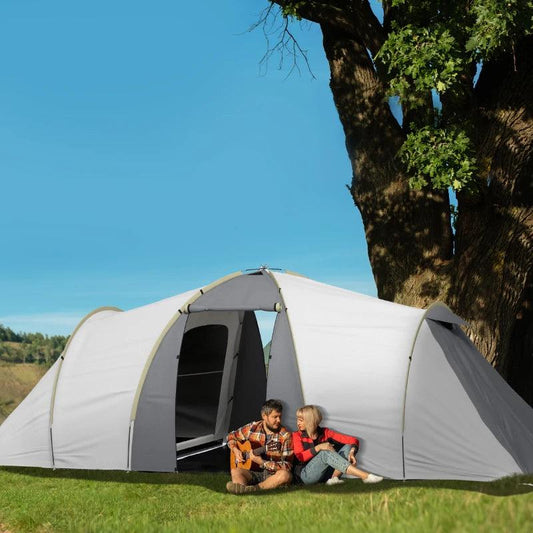 Outsunny 4-6 Person Camping Tent with 2 Bedroom, Living Area and Vestibule - ALL4U RETAILER LTD