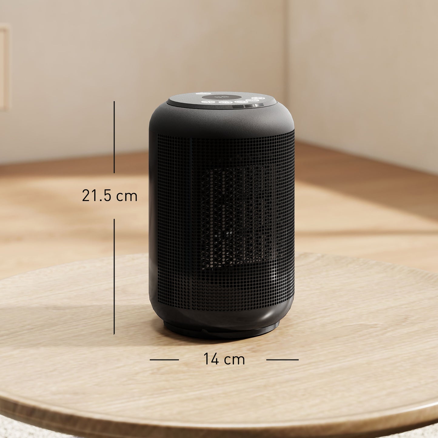 HOMCOM 1500W Ceramic Electric Heater With Fan Oscillation And Timer For Quick Warmth And Dual Safety Protection Black