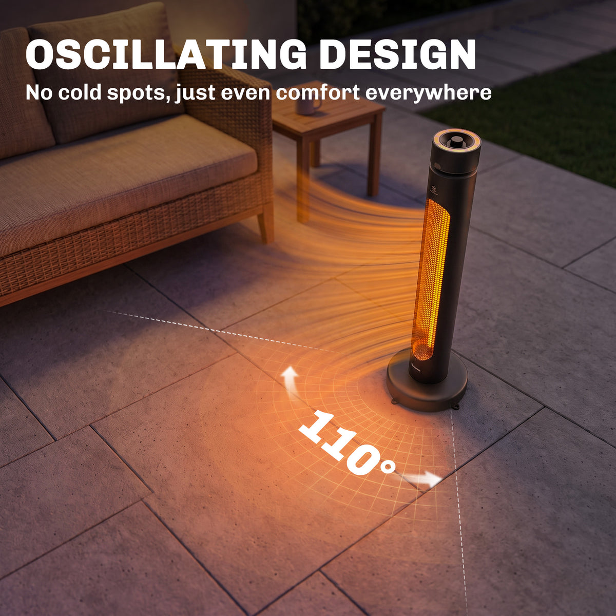 Outsunny 2000W Electric Infrared Patio Heater With Remote And Control Panel Black