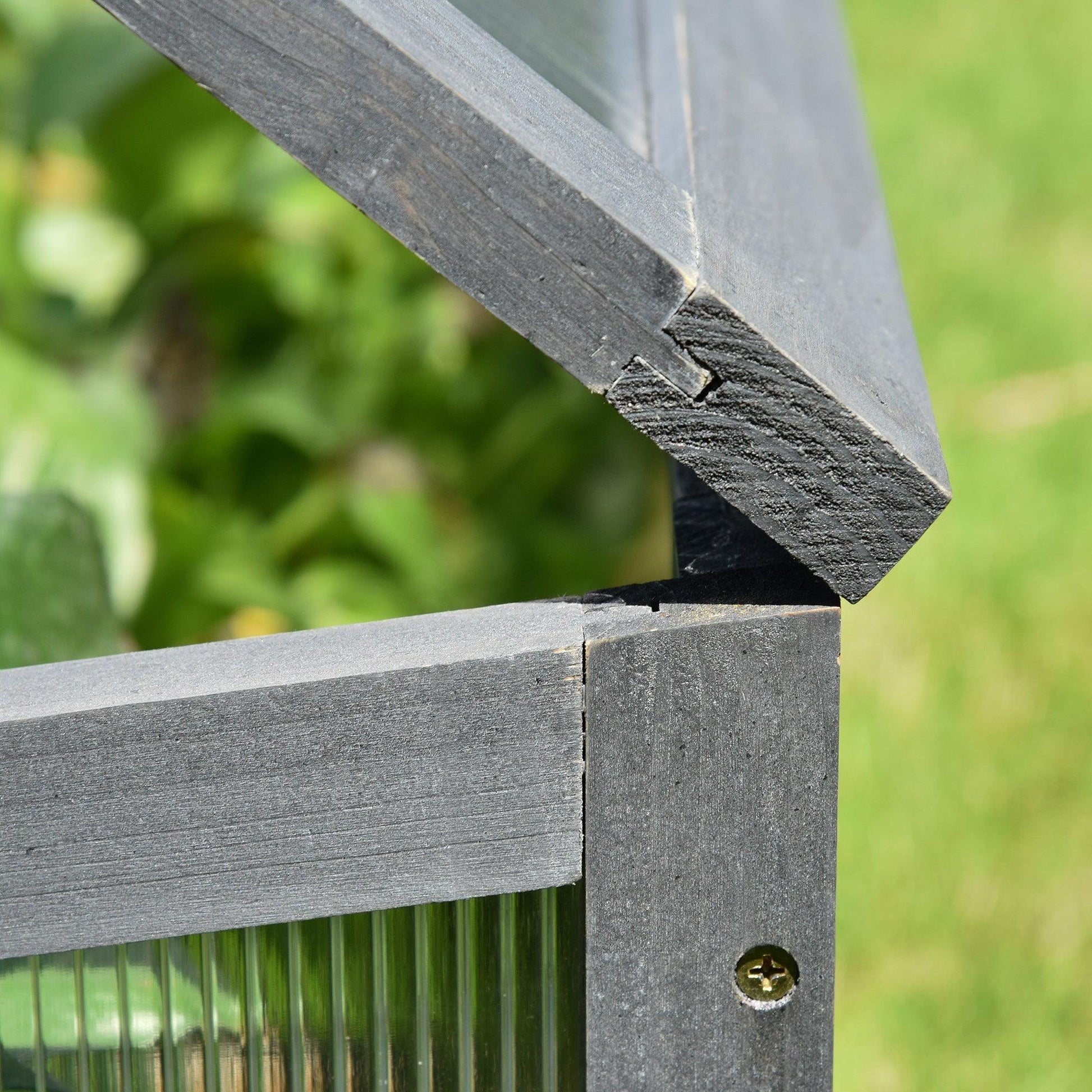 Outsunny Wooden Polycarbonate Cold Frame Greenhouse, Brown, 100x65x40cm - ALL4U RETAILER LTD