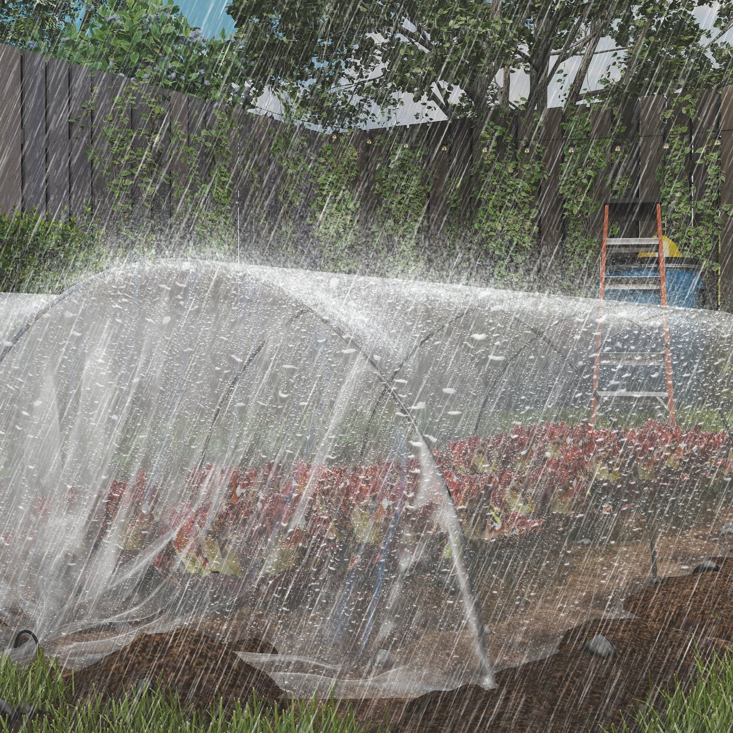Outsunny 6x10m Heavy Duty Polypropylene Greenhouse Cover Replacement UV Resistant Waterproof Clear Polytunnel Cover