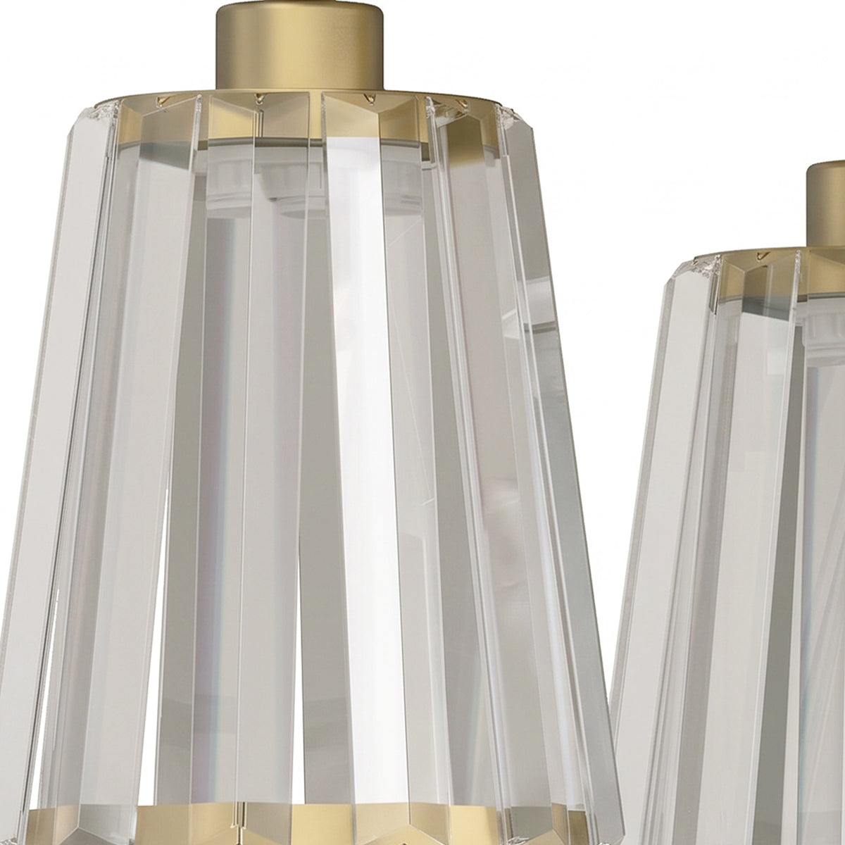 HOMCOM 3 Light Crystal Glass Ceiling Light Gold Triple Head Dual Mount
