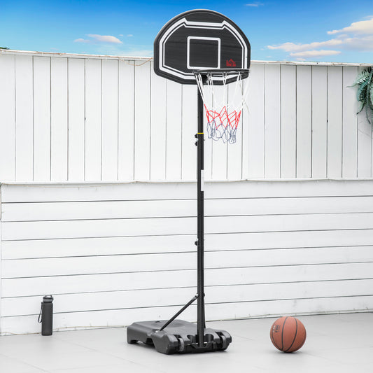 HOMCOM Portable Adjustable Basketball Hoop with Wheels and Weighted Base - ALL4U RETAILER LTD