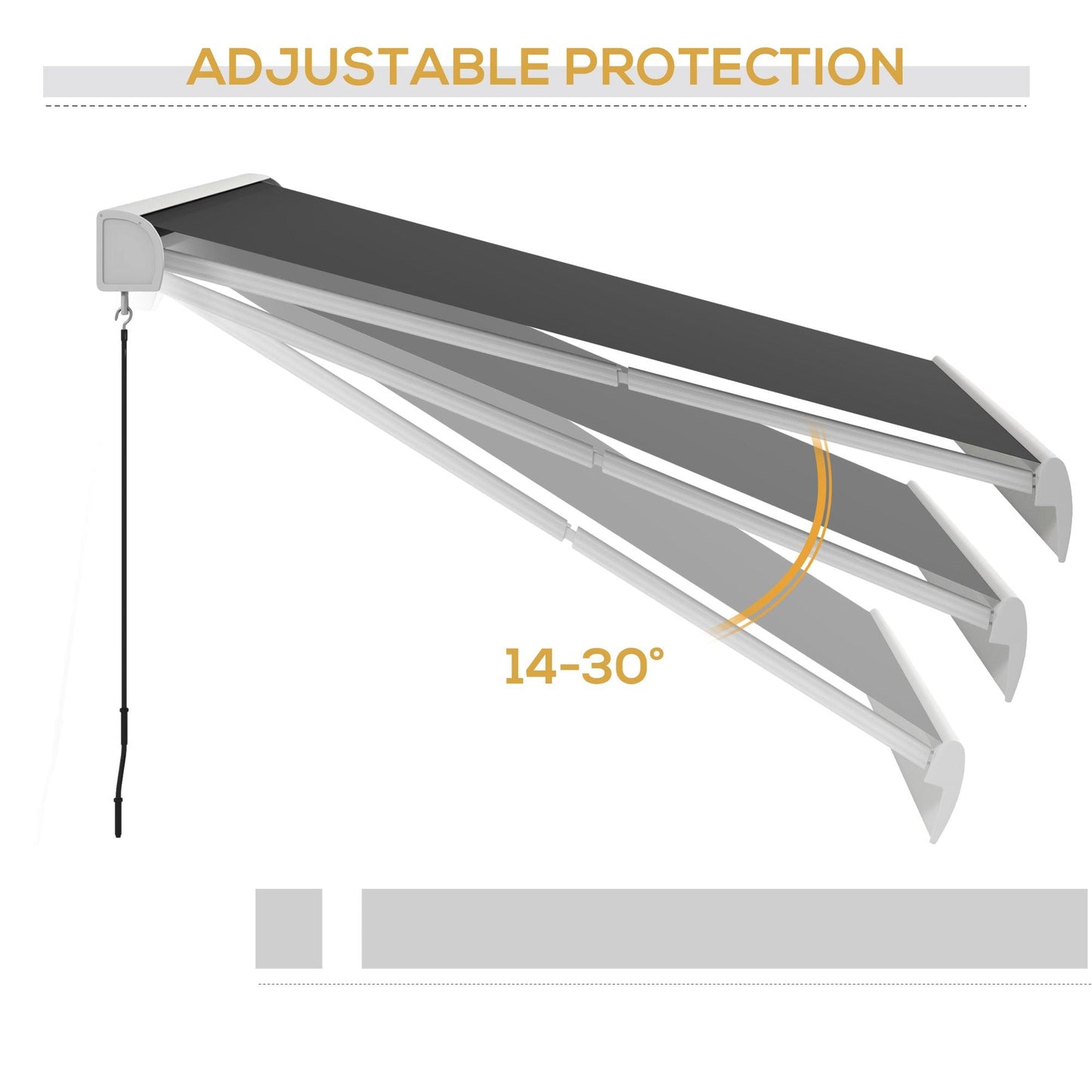 Outsunny 4 x 3(m) Electric Retractable Awning with Remote Controller, Aluminium Frame Sun Canopies for Patio Door Window - ALL4U RETAILER LTD