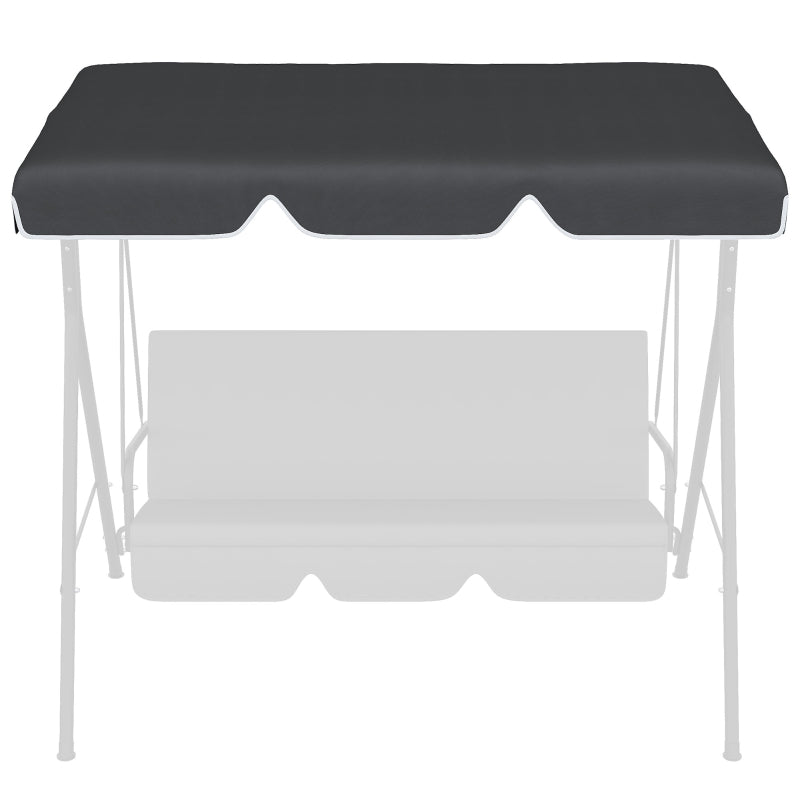 Outsunny 2 Seater Garden Swing Canopy Replacement Cover - UV50+ Sun Shade in Black (Canopy Only) for Stylish Outdoor Comfort - ALL4U RETAILER LTD