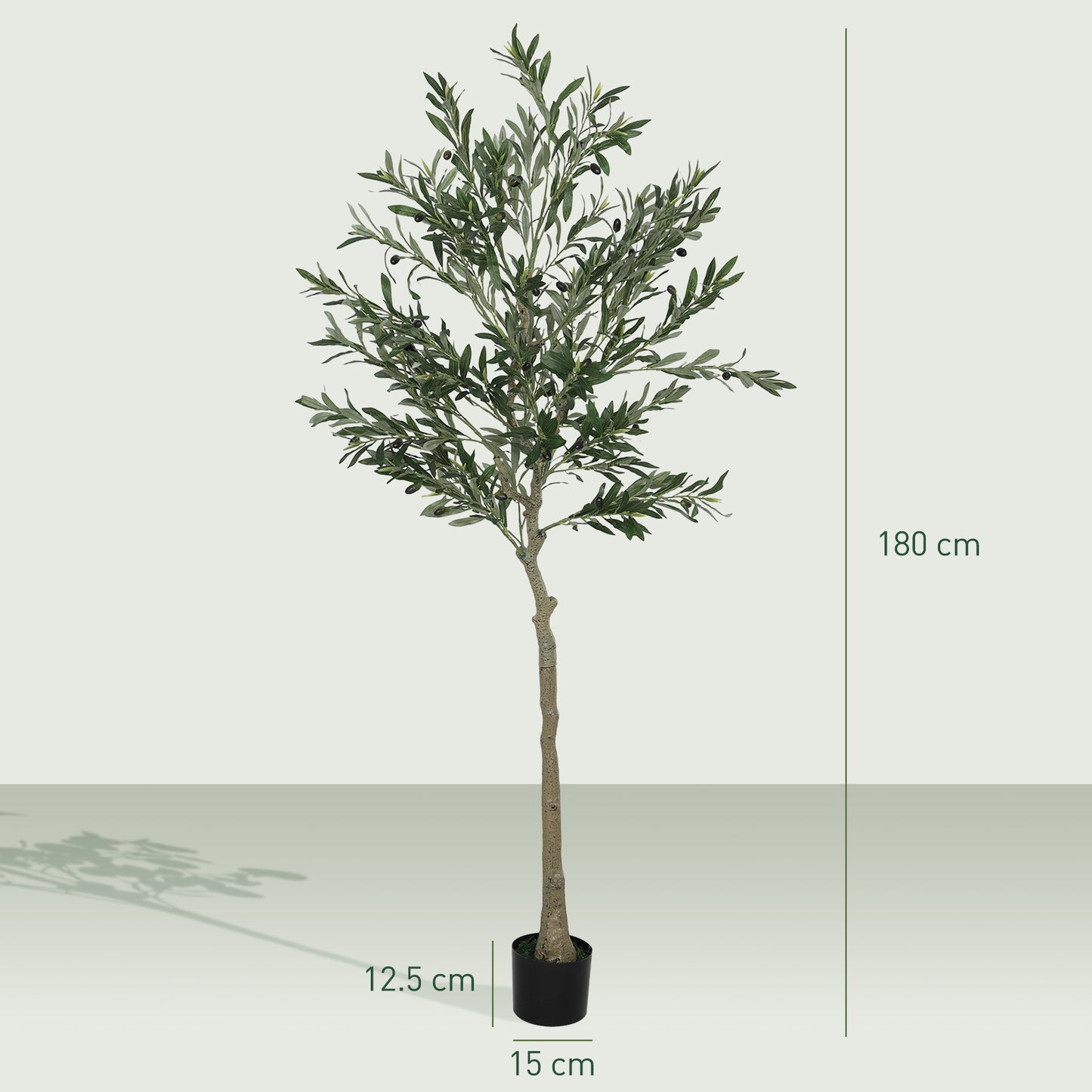 Homcom Silk Leaf Artificial Olive Trees With Cement Filled Pots Lifelike Foliage And Adjustable Branches For Home Decor
