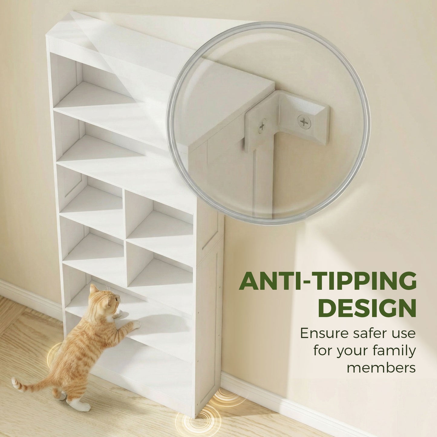 HOMCOM White 6 Tier Bookcase With Open Storage Shelves And Cubes 180 Cm Tall Display Shelf Anti Tipping Design