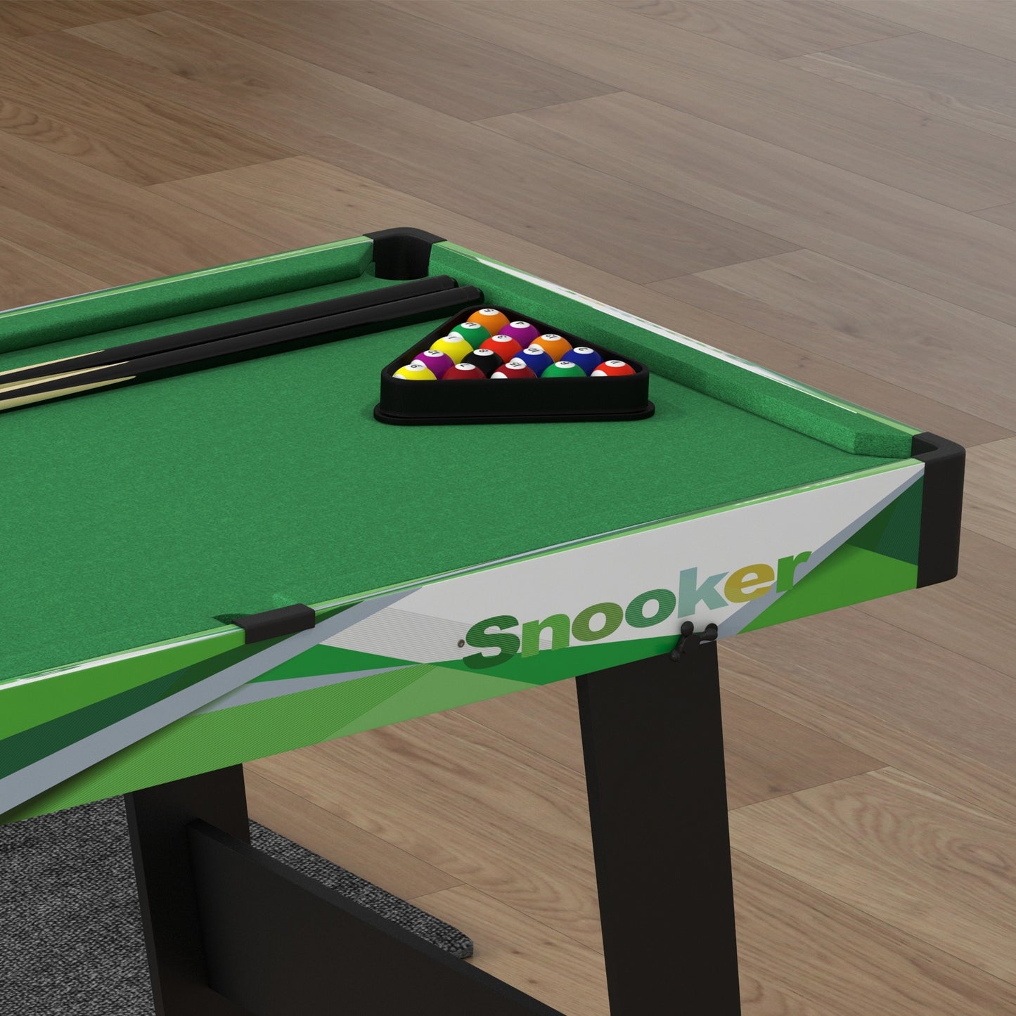 Outsunny Compact 104cm Foldable Mini Pool Table Set with Accessories - Green - ALL4U RETAILER LTD