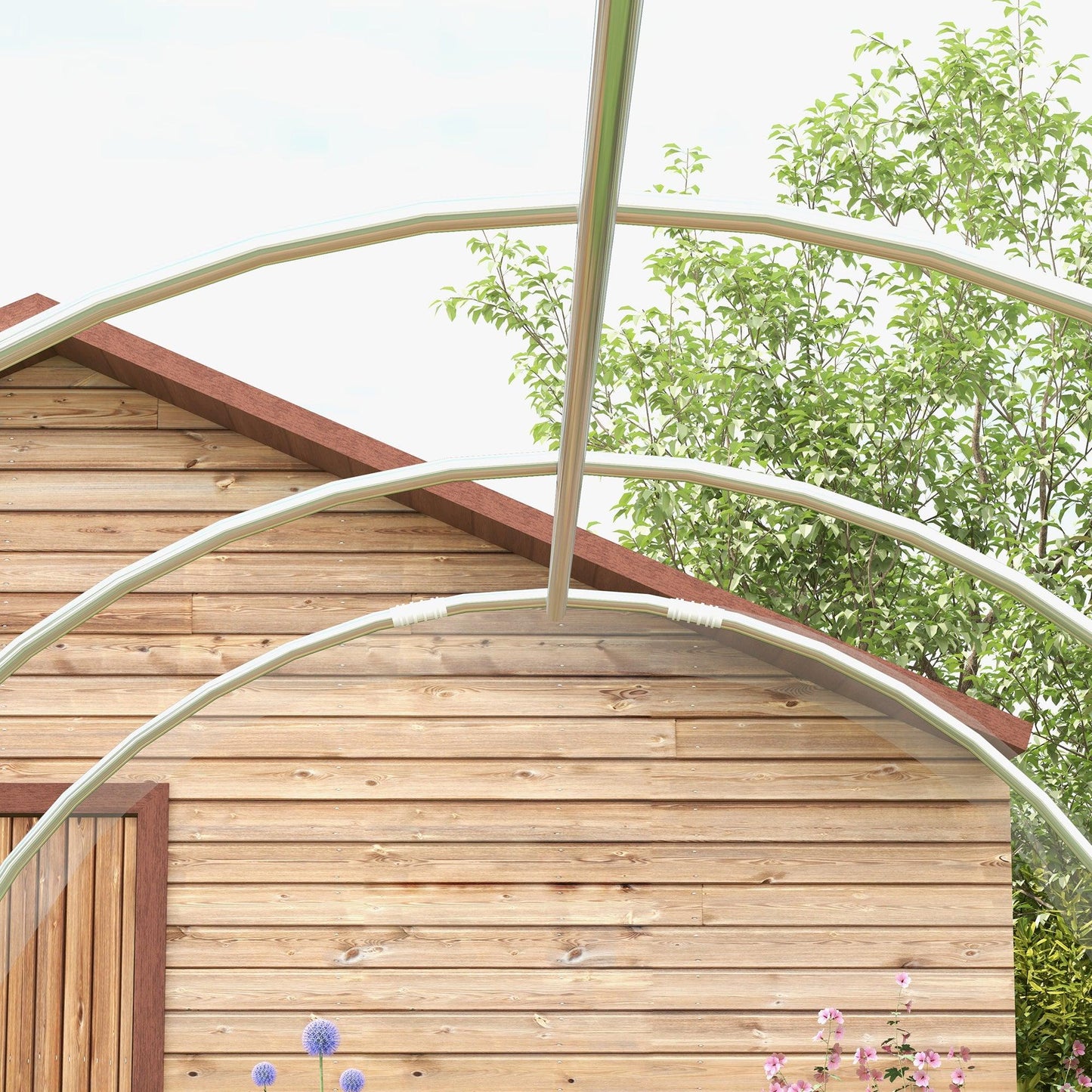 Outsunny Polytunnel Greenhouse Walk-in Grow House with PE Cover, Door and Galvanised Steel Frame, 3 x 2 x 2m, Clear - ALL4U RETAILER LTD