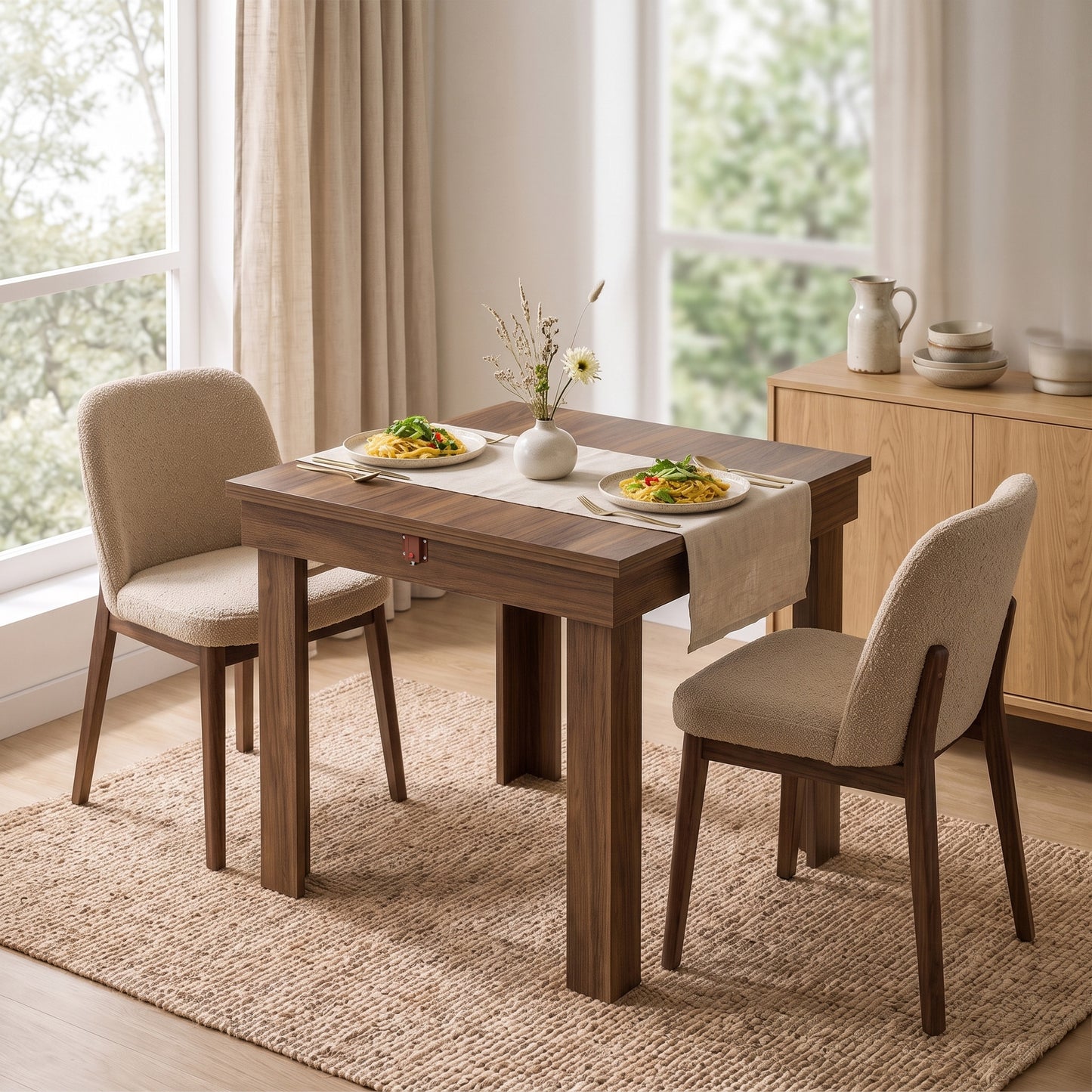 Homcom Extendable Folding Dining Table With Hidden Storage And Grey Finish
