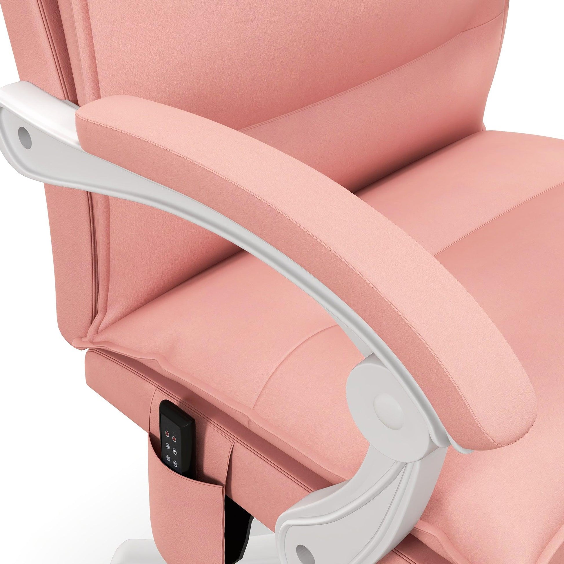 Vinsetto Vibration Massage Office Chair with Heat, Faux Leather, Pink - ALL4U RETAILER LTD