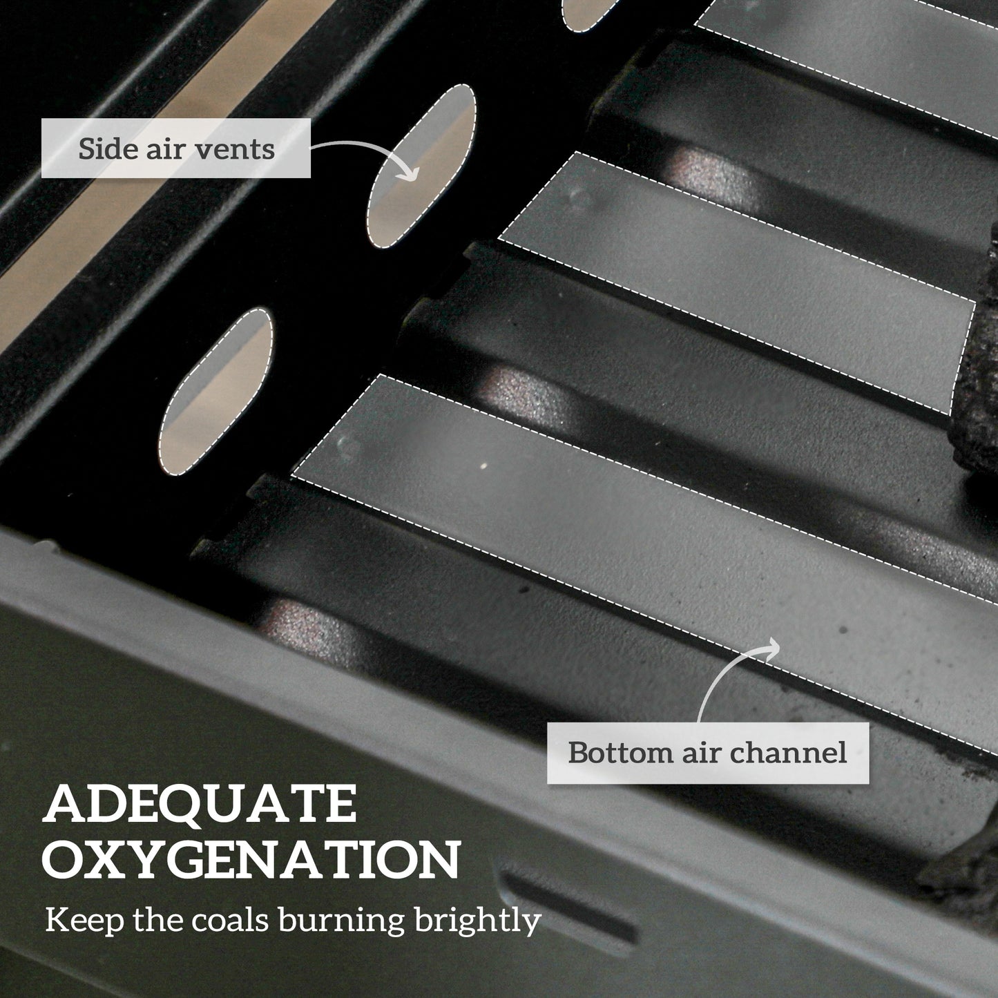 Outsunny Foldable Charcoal Grill Portable For Camping And Outdoor Cooking With Easy Clean Pull Out Charcoal Basin Black