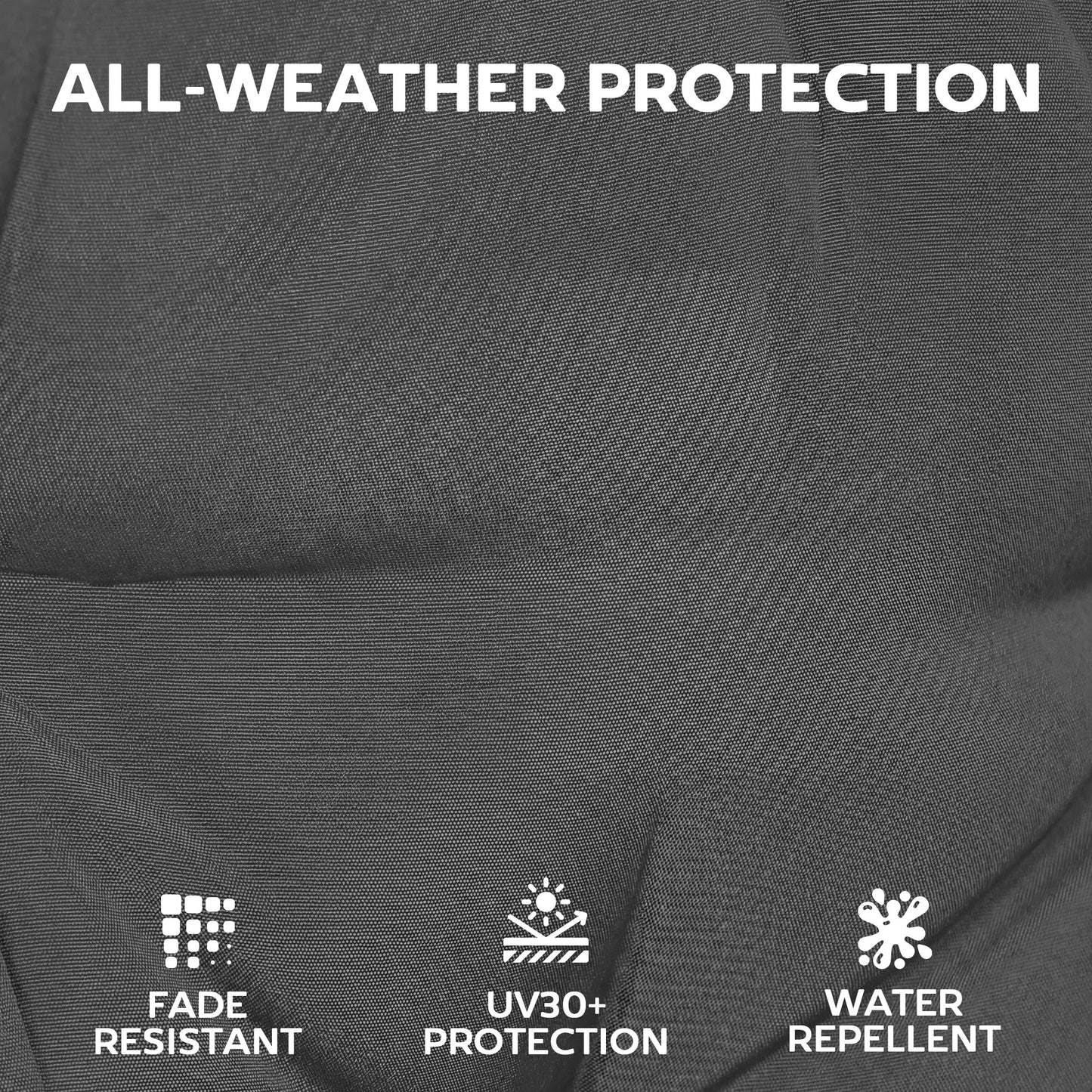 Outsunny Patio Chair Cushions 4 Piece Set Waterproof Non Slip Lounge Cushions 112x53cm Dark Grey