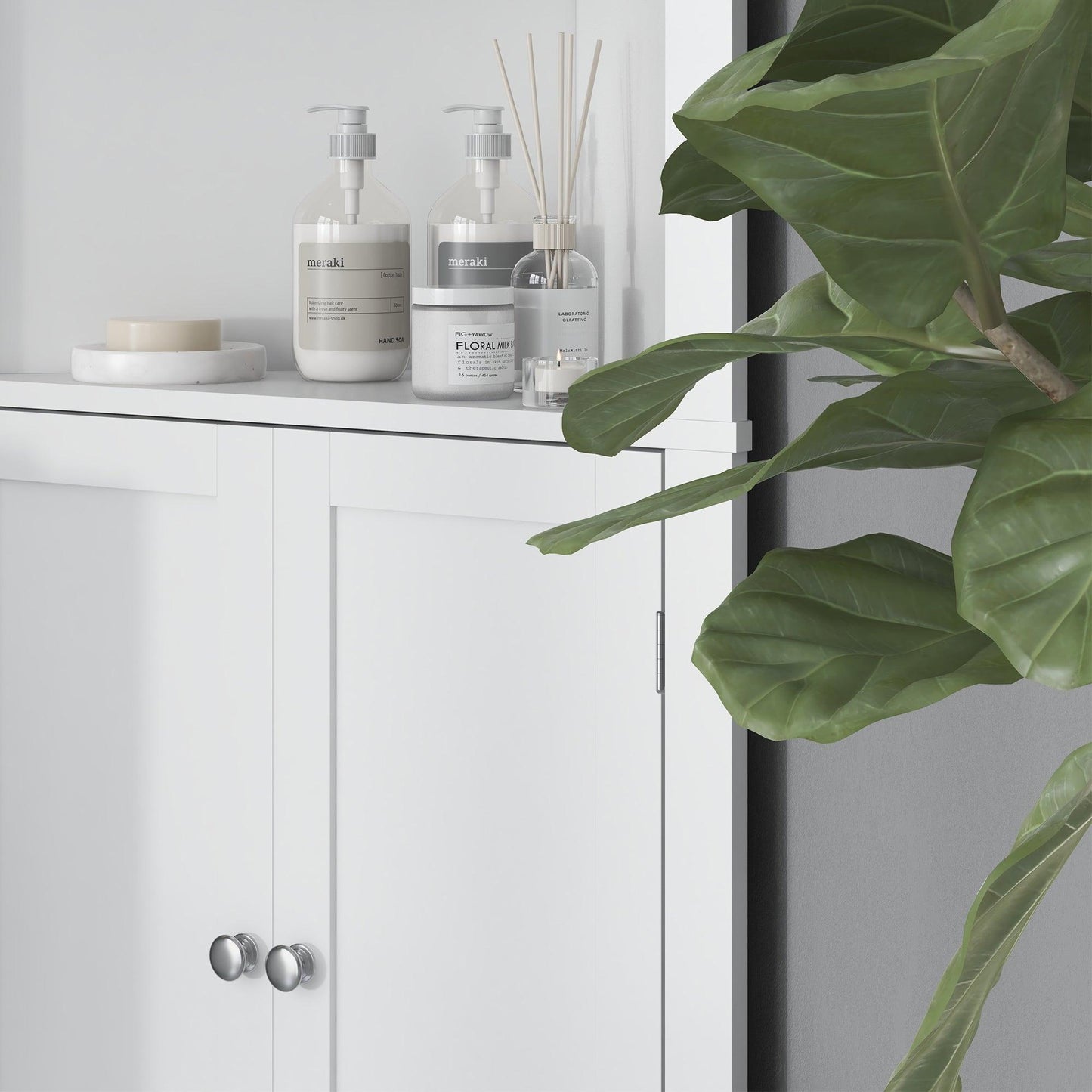 Kleankin White Triangle Bathroom Cabinet with 3-Tier Shelves - ALL4U RETAILER LTD