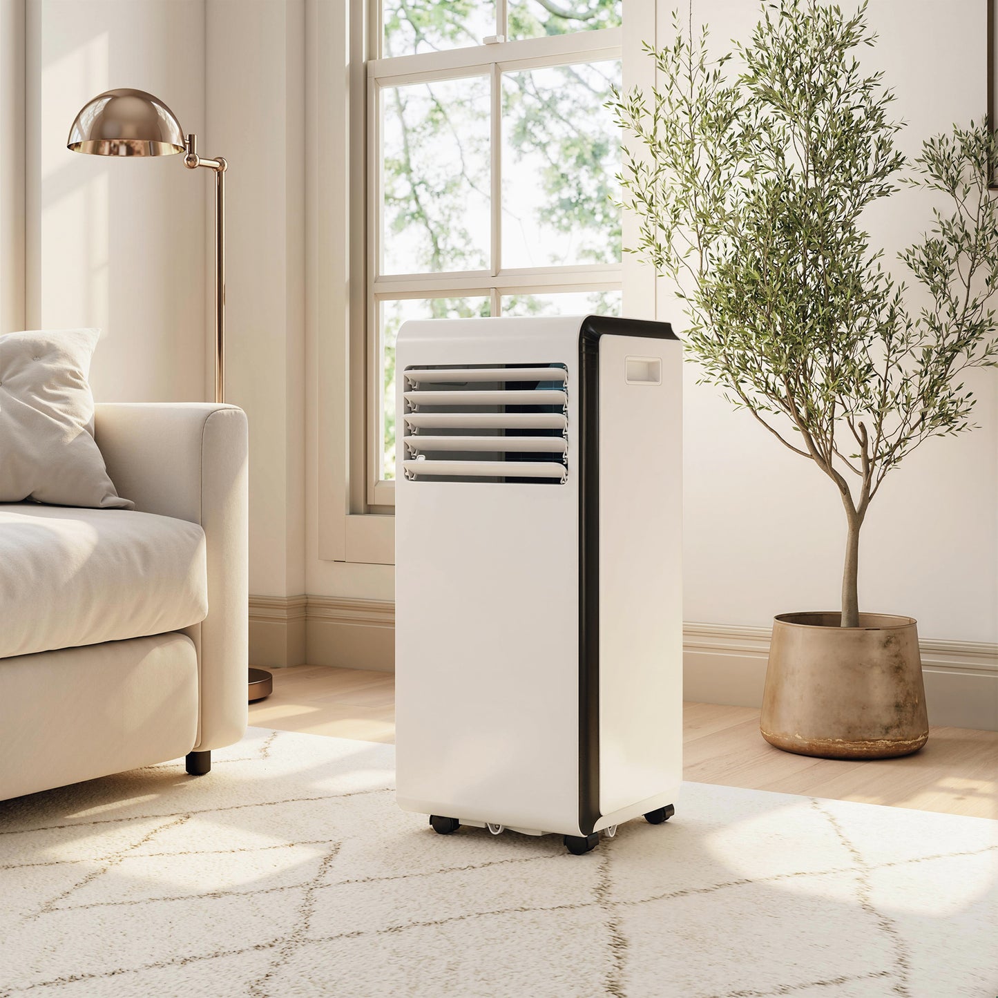 HOMCOM Portable Air Conditioner 7000 BTU 4 In 1 Cooling Dehumidifier Fan Sleep Mode White