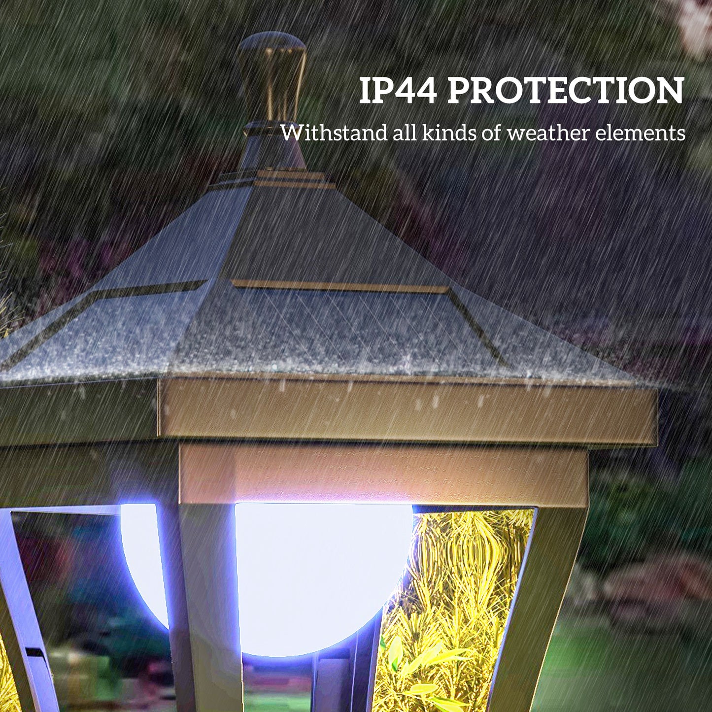 Outsunny 1.3m Solar Garden Lamp Post Light LED Outdoor IP44 Waterproof For Patio Pathway Cool White