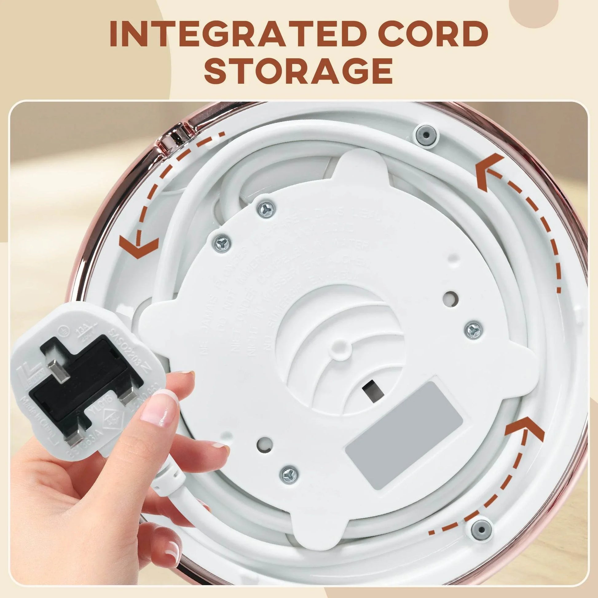 HOMCOM 1.7L Fast Boil Electric Kettle with Anti-Scale Filter and Auto Shut-off - Cream White Water Ripple Design - ALL4U RETAILER LTD