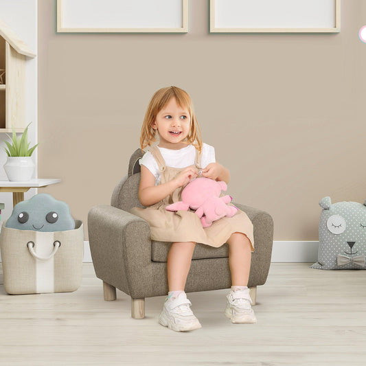 HOMCOM Kids Mini Sofa Toddler Chair Children Armchair for Bedroom Playroom Brown - ALL4U RETAILER LTD