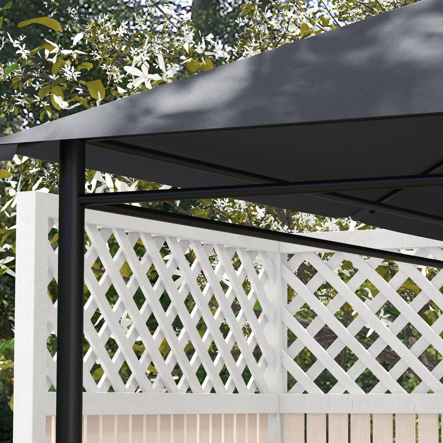 Outsunny 3 x 4m Gazebo Canopy Replacement Cover, Gazebo Roof Replacement (TOP COVER ONLY), Dark Grey - ALL4U RETAILER LTD