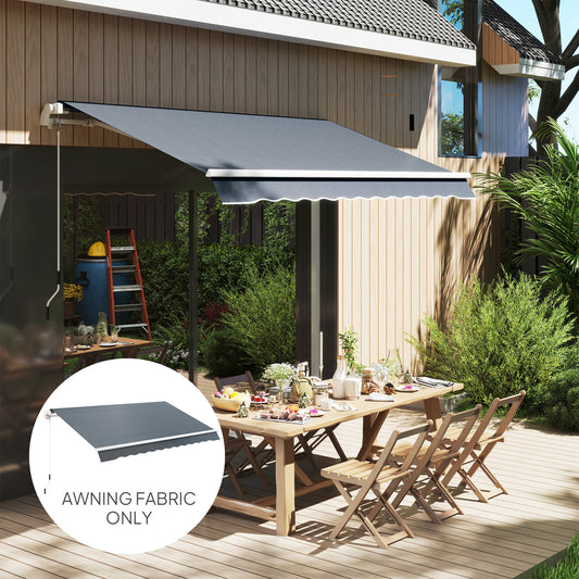 Outsunny Awning Replacement Canopy for 3 x 2.5 m Garden Awnings Grey Fabric Only Water Resistant UPF 50 Plus