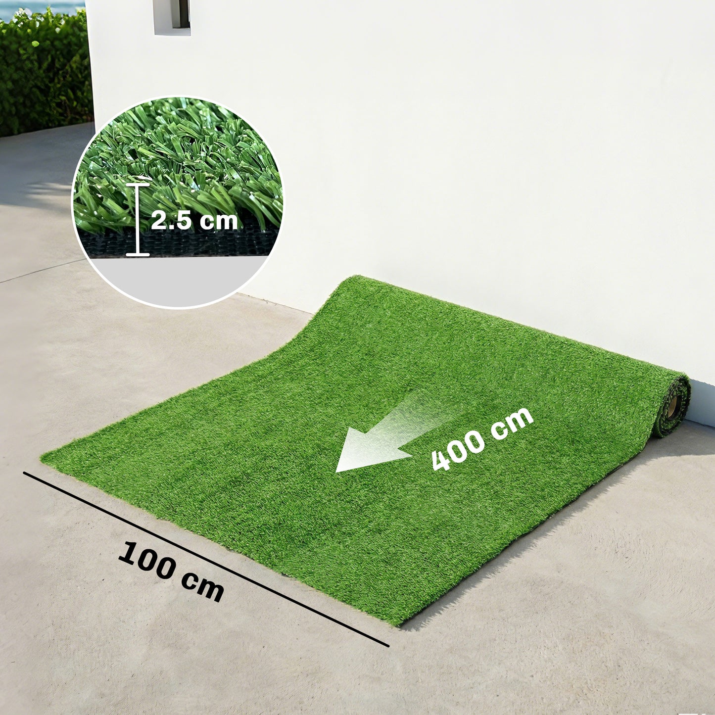 Outsunny Pet Turf Artificial Grass 1m X 4m Low Maintenance Realistic Lawn With Drain Holes For Garden Green