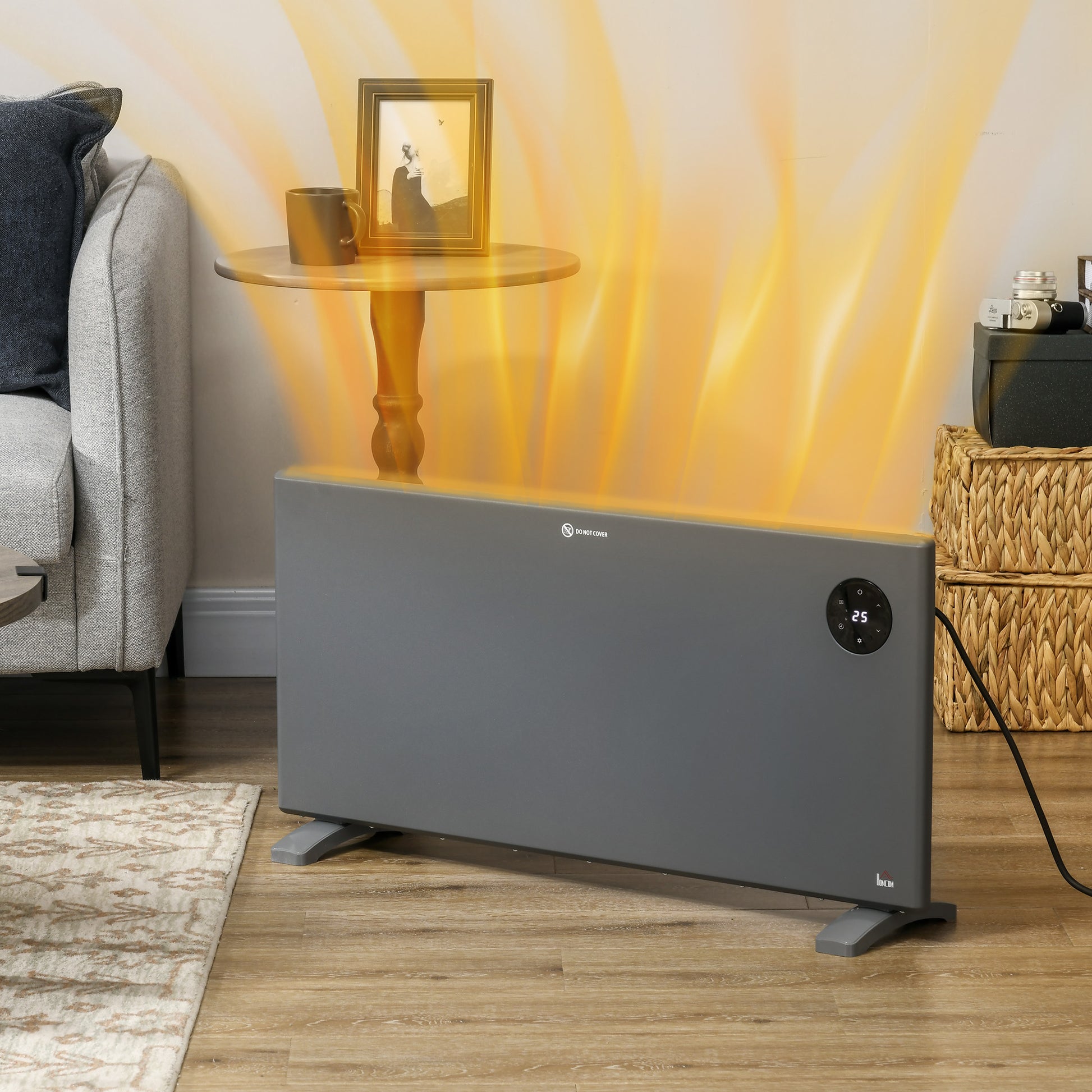 HOMCOM 2000W Adjustable Electric Convector Heater with Remote, Freestanding or Wall Mountable in Grey - ALL4U RETAILER LTD