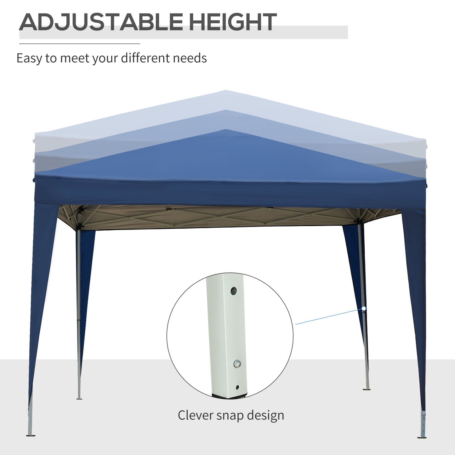 Outsunny Blue 3m x 3m Pop-Up Garden Gazebo with Removable Walls - ALL4U RETAILER LTD