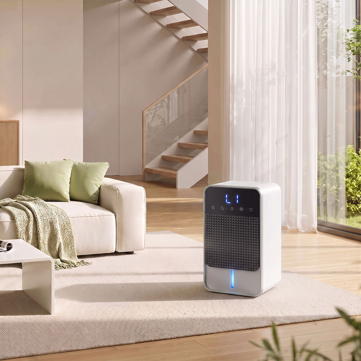 HOMCOM 400mL Daily Small Dehumidifier With RGB Lights, Timer And LED Display