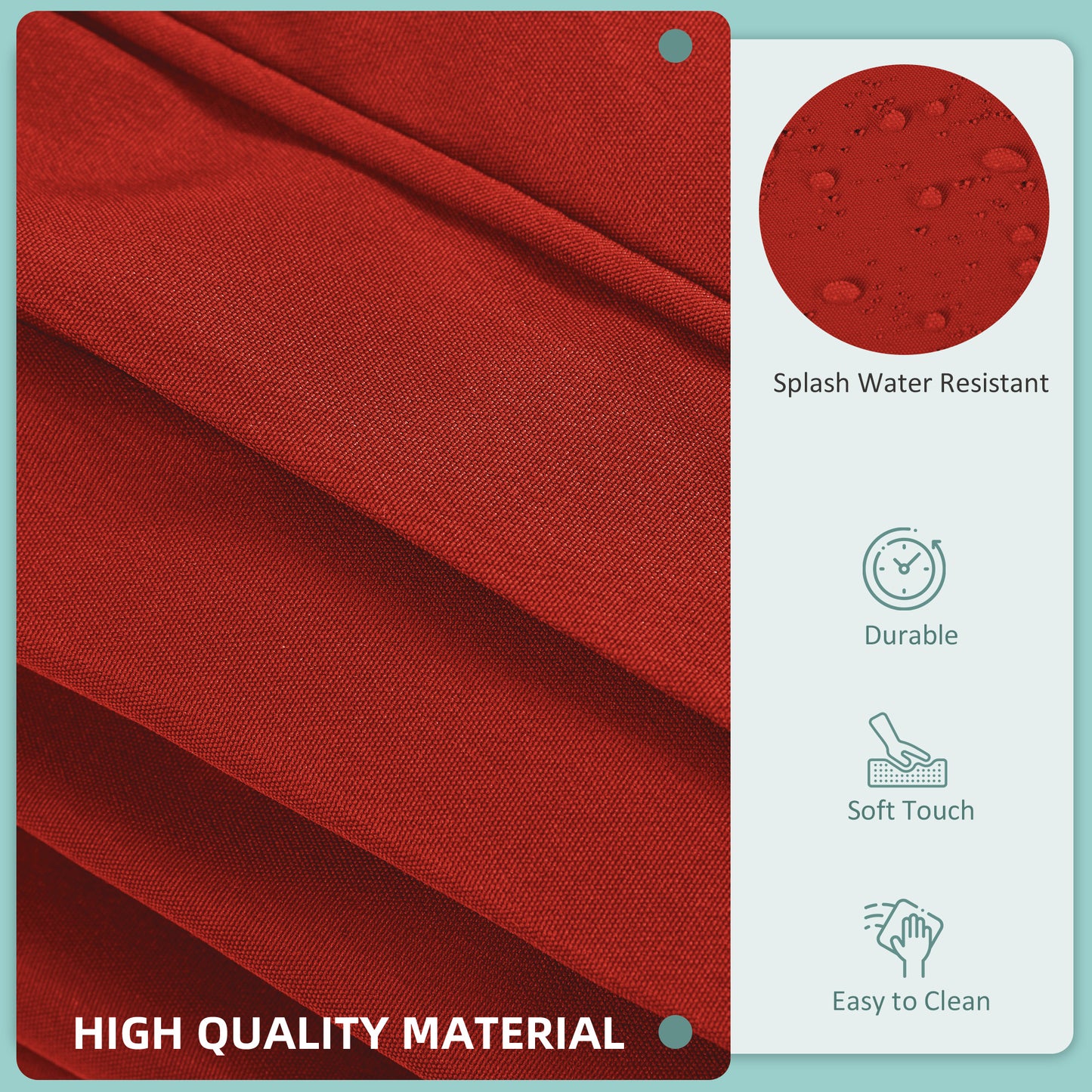Outsunny 14 Outdoor Cushion Cover Set Red Includes Six Seat Covers Six Large Back Covers And Two Small Back Covers