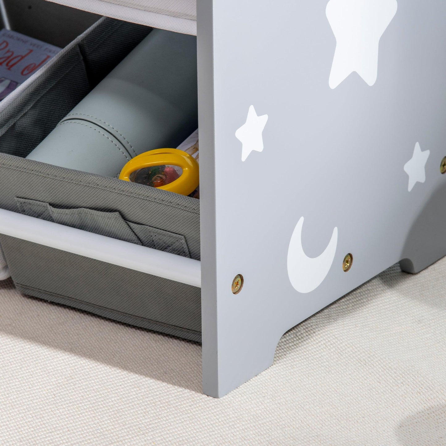 ZONEKIZ Storage Unit w/ 9 Removable Storage Baskets for Nursery Playroom - Grey - ALL4U RETAILER LTD