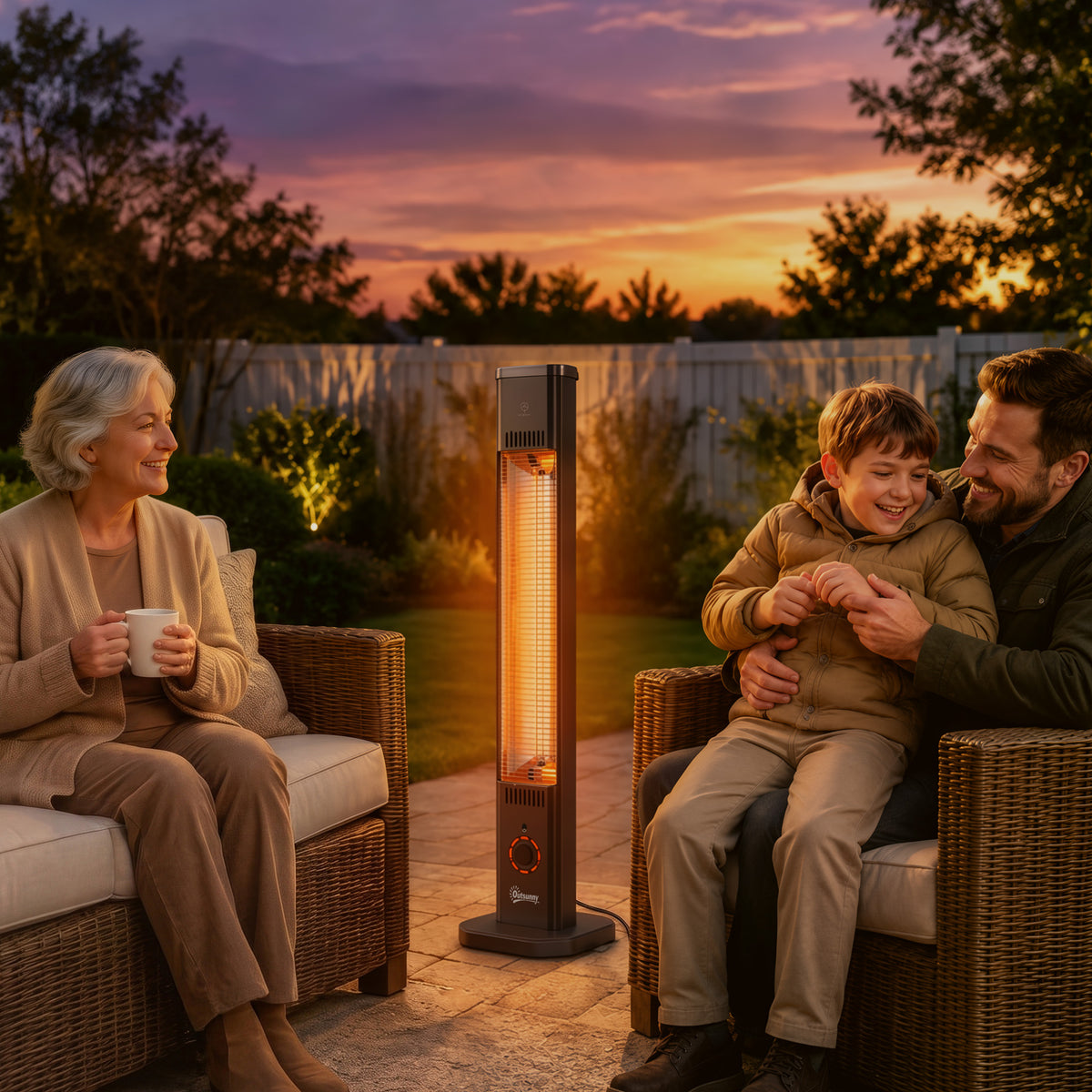 Outsunny 2000W Electric Infrared Patio Heater Wall Mount IP65 Black