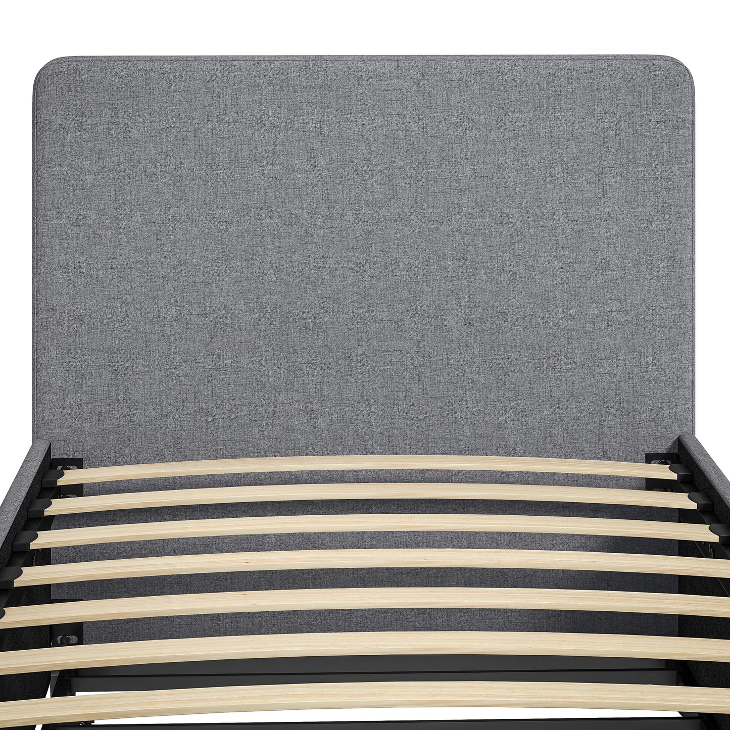 HOMCOM 3 Foot Single Bed Frame With Upholstered Pull Out Trundle Bed Headboard And Footboard Dark Grey