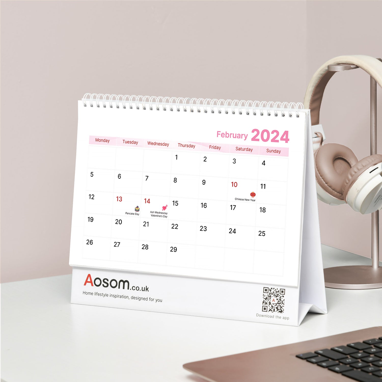 HOMCOM Personalized 2024 Desk Calendar by Aosom - ALL4U RETAILER LTD