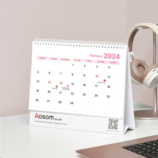 HOMCOM Personalized 2024 Desk Calendar by Aosom - ALL4U RETAILER LTD