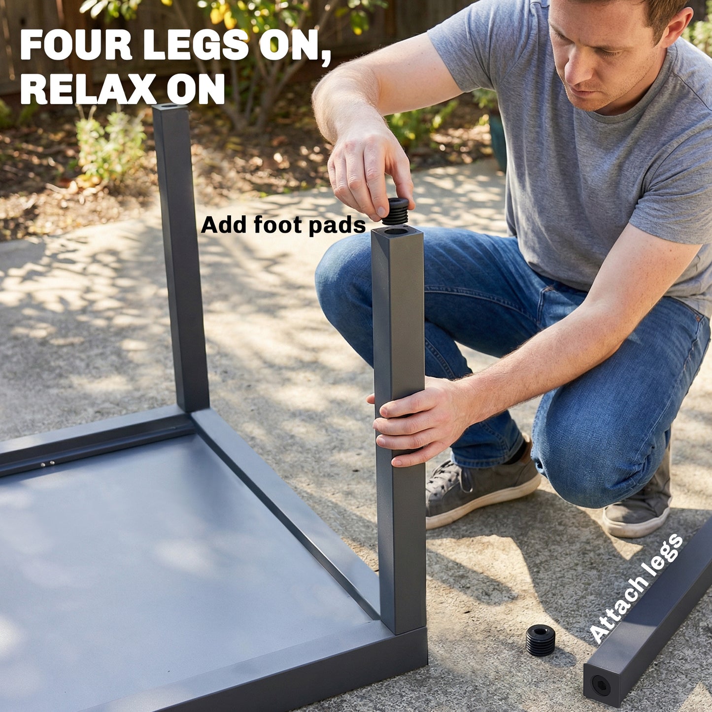 Outsunny Extending Garden Table for 6 to 10 People Aluminum Outdoor Dining Table with Tempered Glass Top Grey